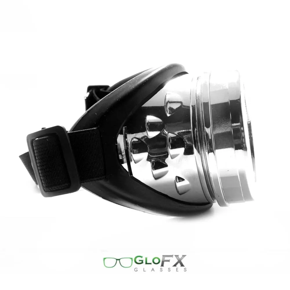 GloFX Kaleidoscope Goggles - Chrome - Rainbow Wormhole