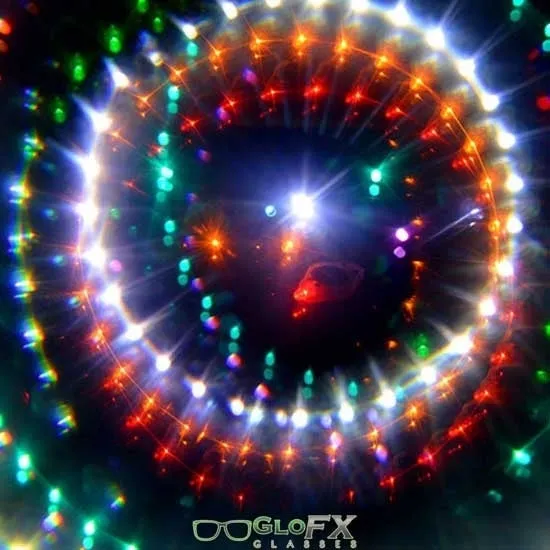 GloFX Kaleidoscope Goggles - Chrome - Rainbow Wormhole