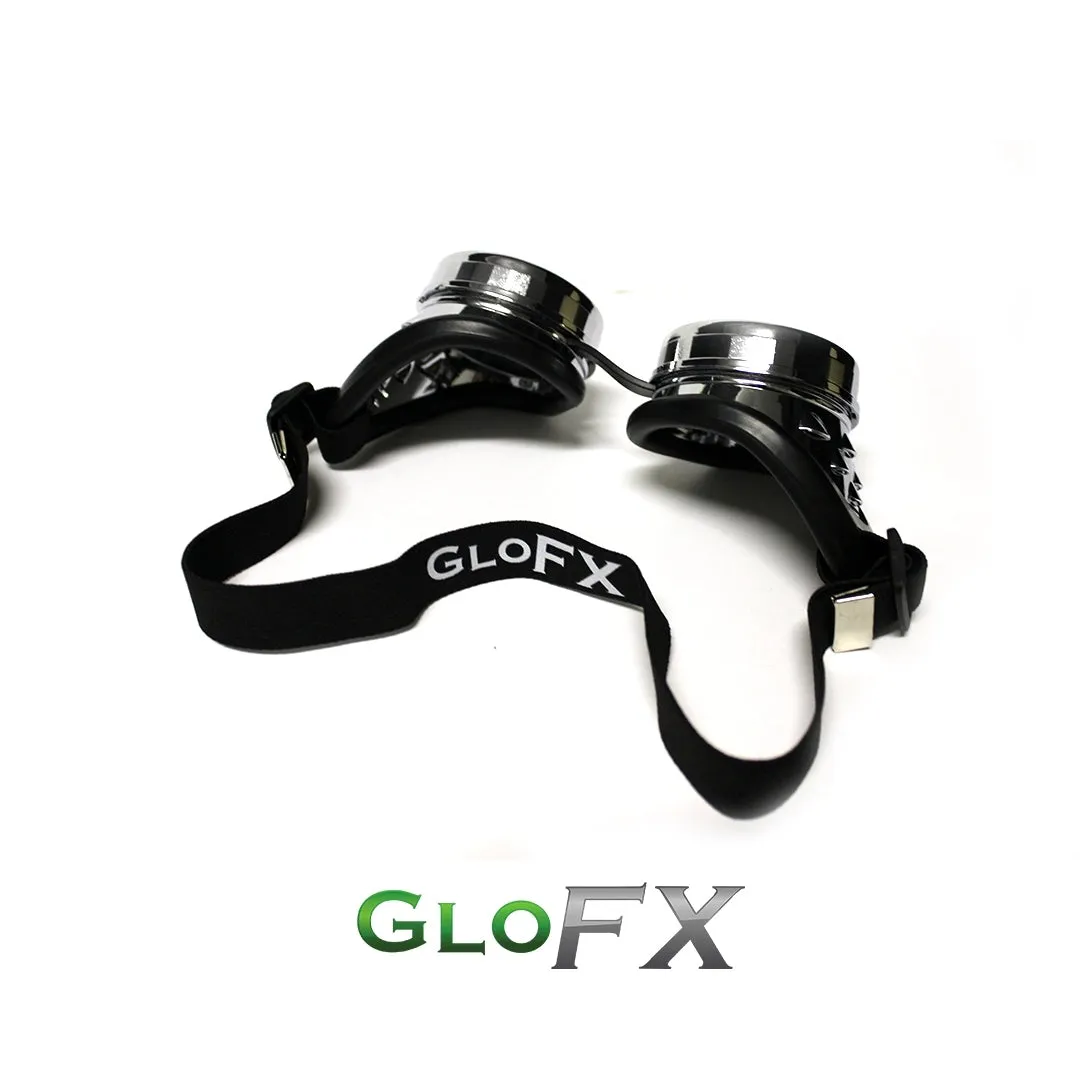 GloFX Kaleidoscope Goggles - Chrome - Rainbow Wormhole