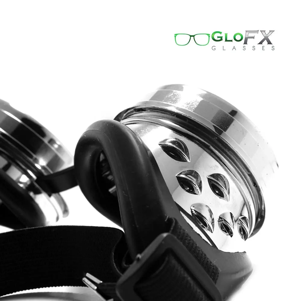 GloFX Kaleidoscope Goggles - Chrome - Rainbow Wormhole