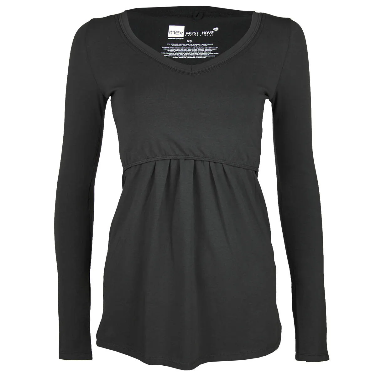 Grey Long Sleeve V-Neck T-Shirt