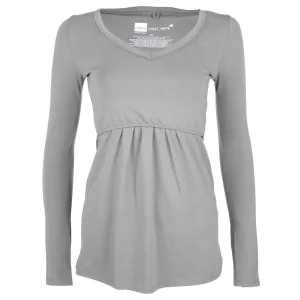 Grey Long Sleeve V-Neck T-Shirt