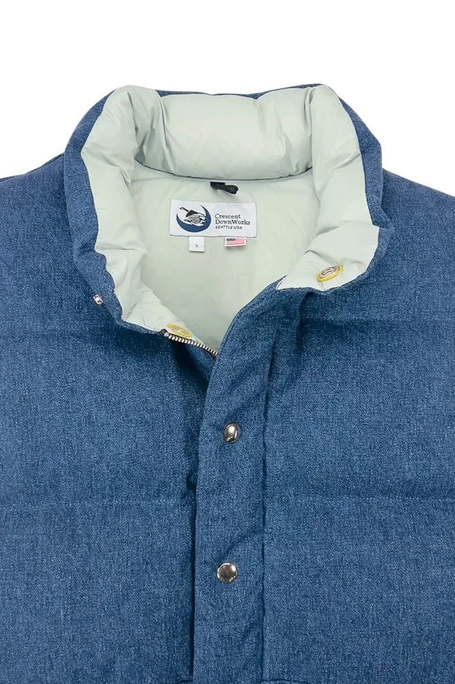 Hemp Denim Vest with Recycled Down