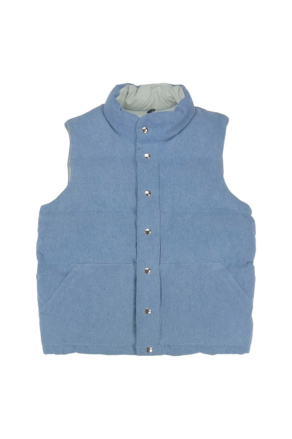 Hemp Denim Vest with Recycled Down