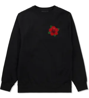 Hibiscus Flower Chest Mens Crewneck Sweatshirt