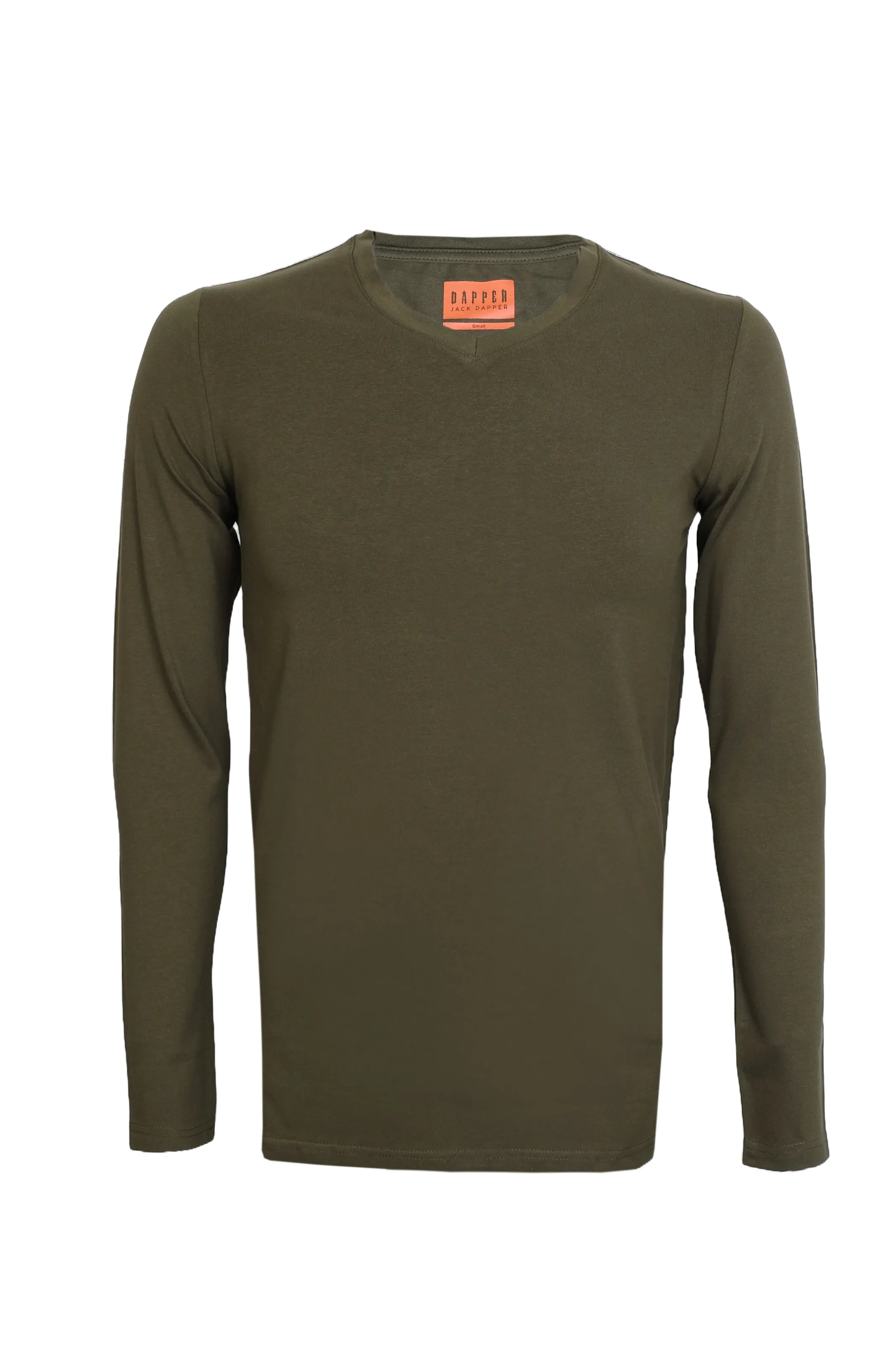 Jack Dapper Long Sleeved Olive Basic V-Neck