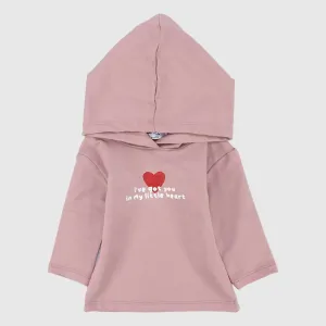 Little Heart Long-Sleeved Hooded T-Shirt