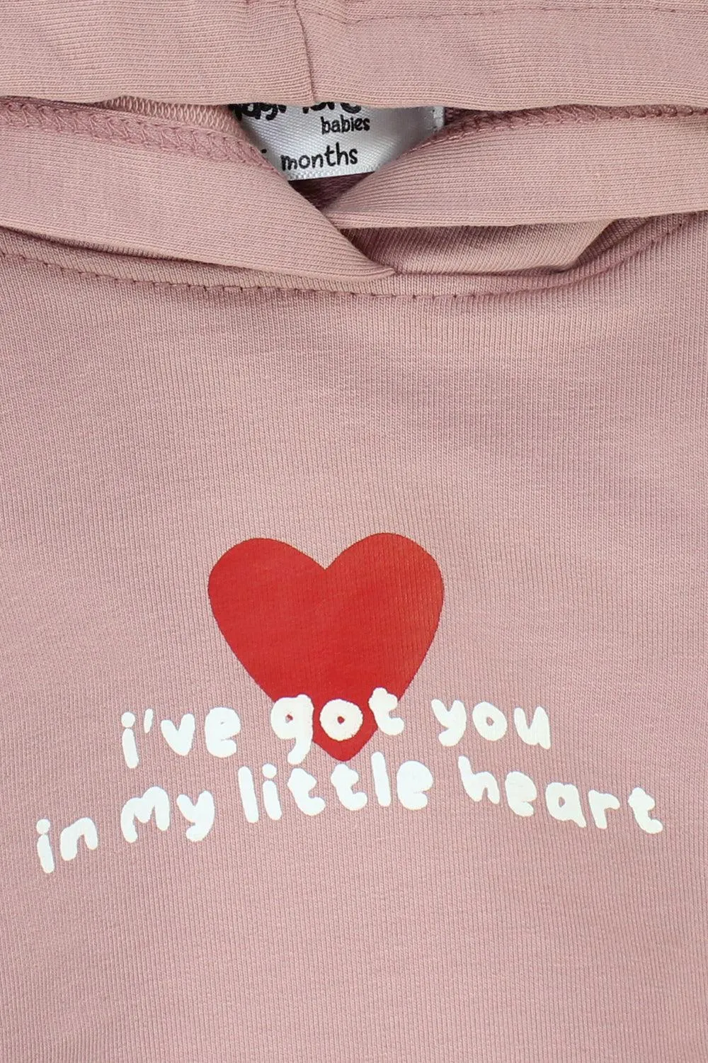 Little Heart Long-Sleeved Hooded T-Shirt