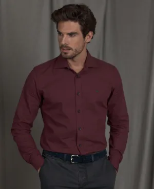 Magee - Tullagh Classic Button Down Shirt, Wine Red