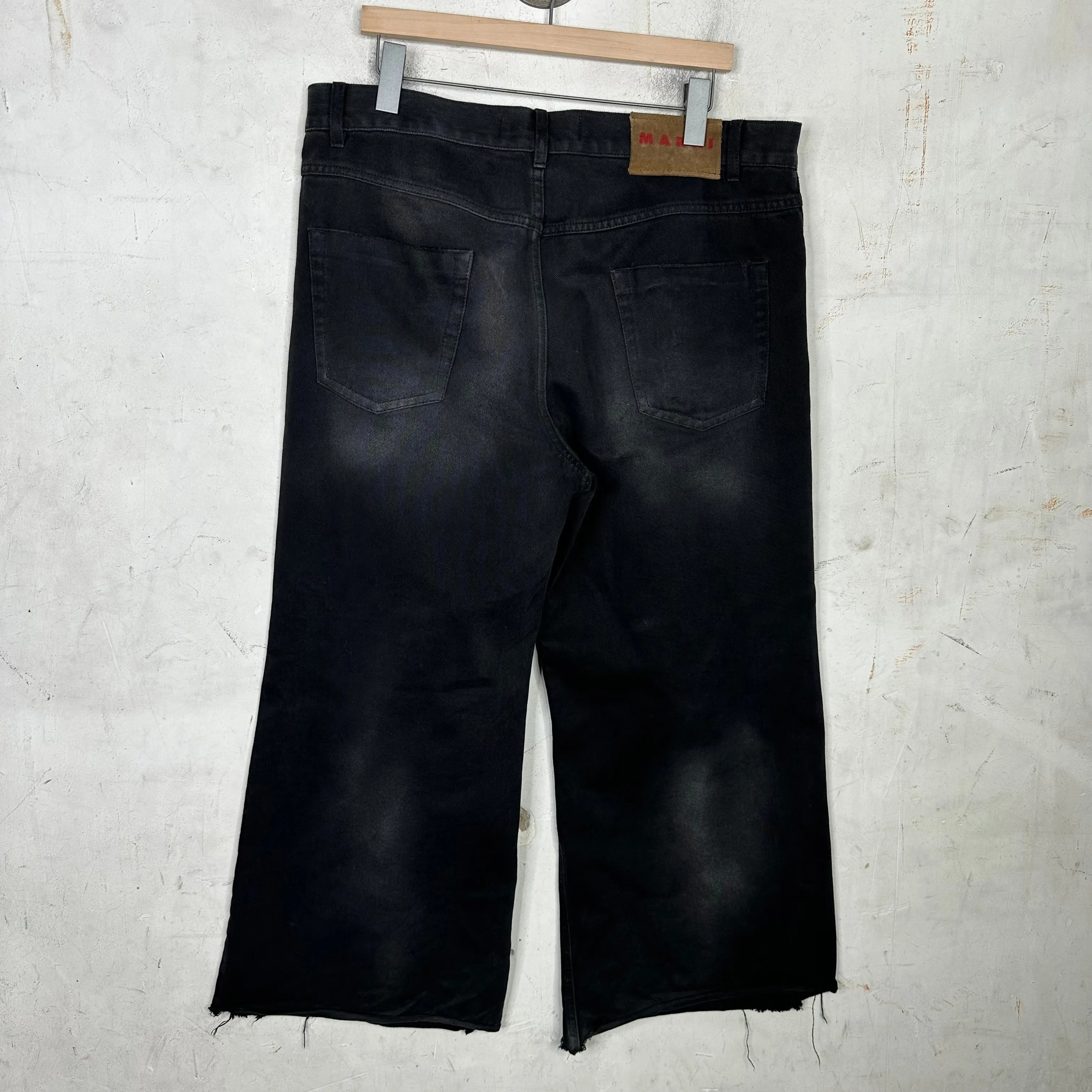Marni Faded Wide Leg Cutoff Denim Pants