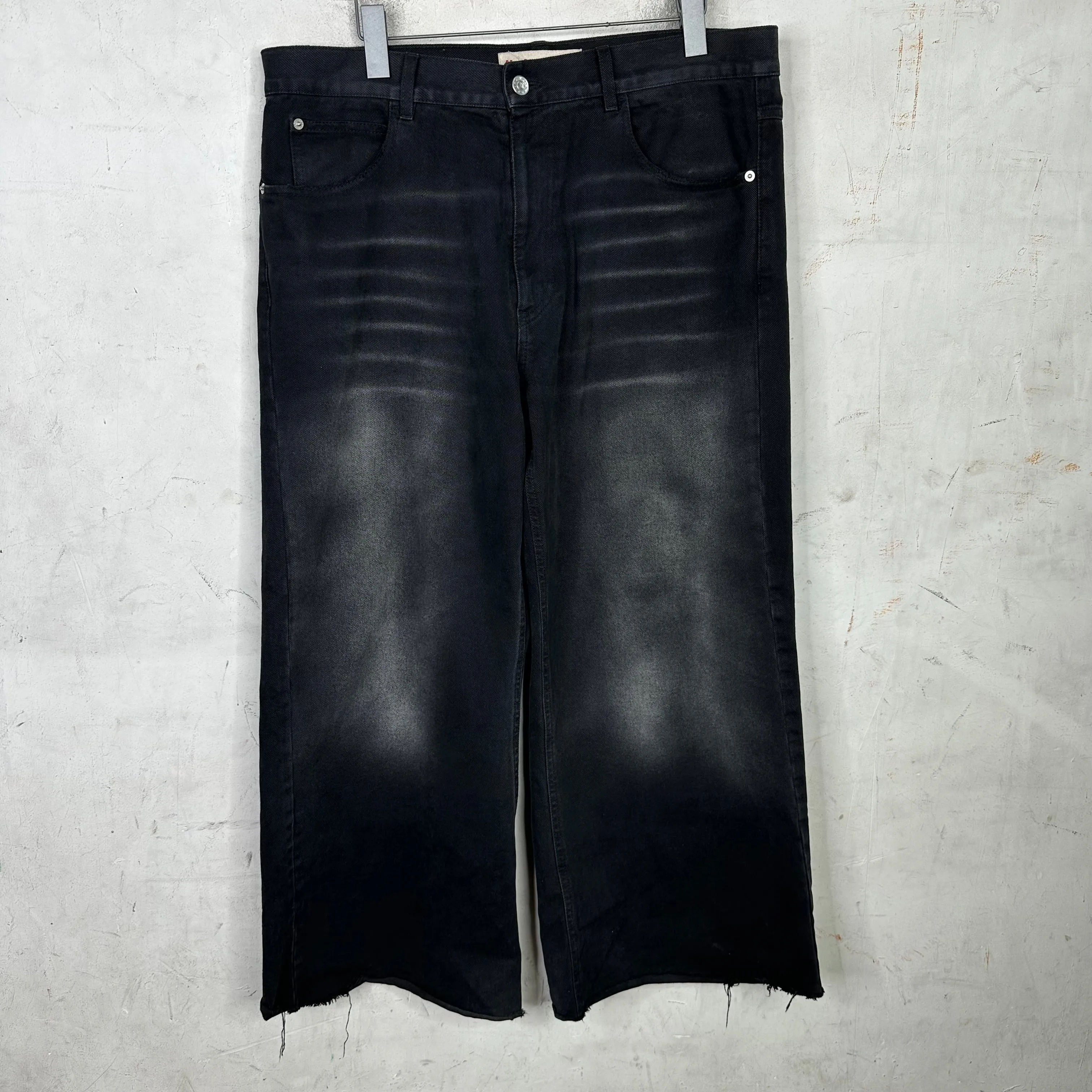 Marni Faded Wide Leg Cutoff Denim Pants