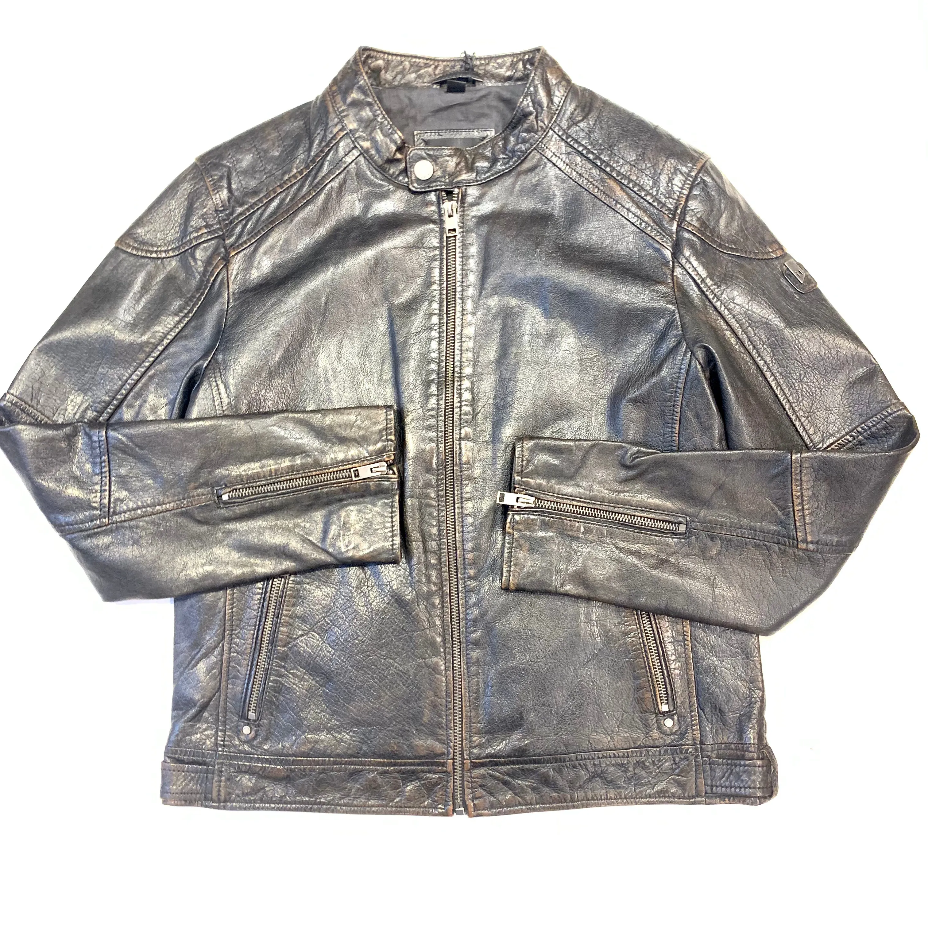 Mauritius Men's Black Distressed Soft Lambskin Leather Jacket