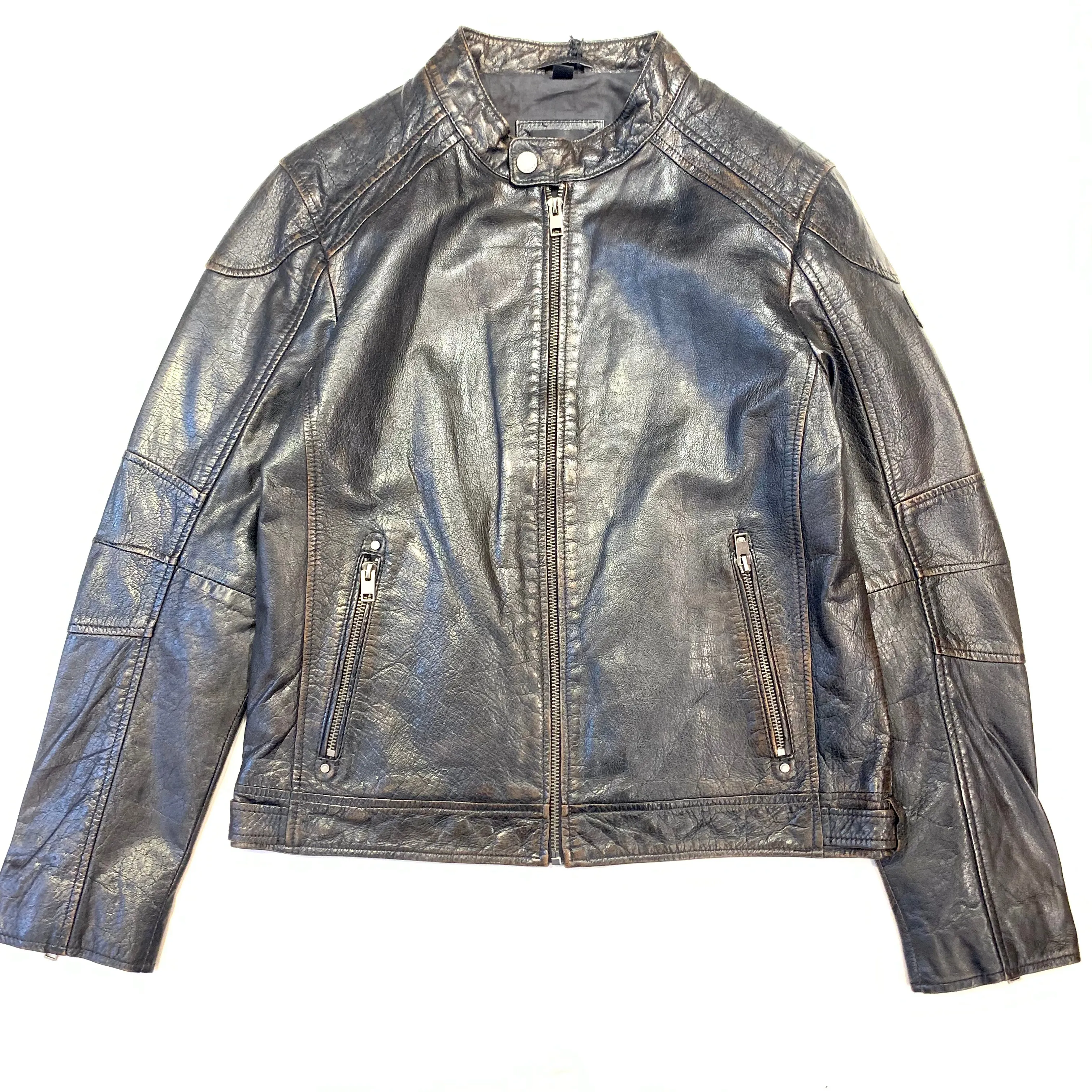Mauritius Men's Black Distressed Soft Lambskin Leather Jacket
