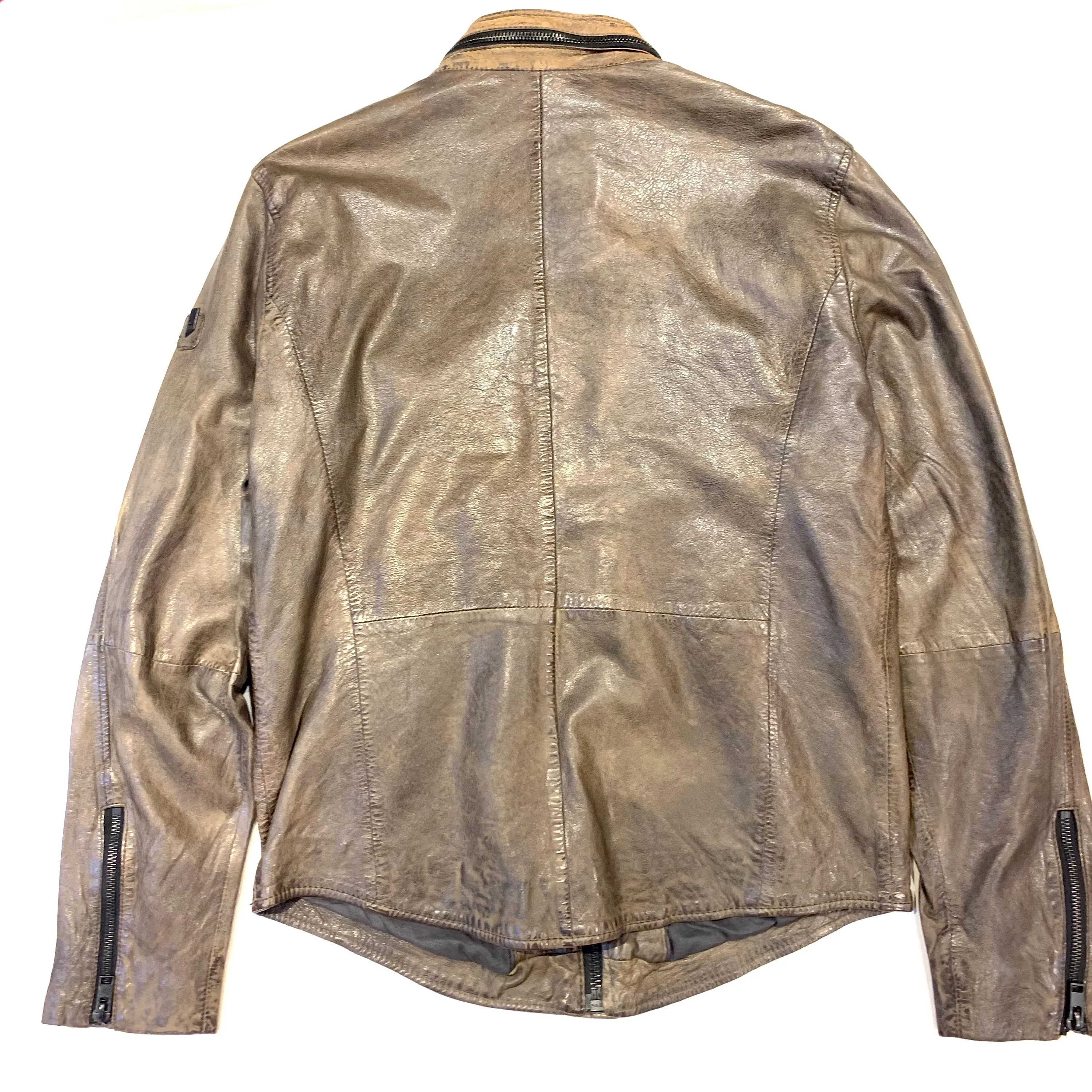 Mauritius Men's Distressed Soft Lambskin Zipper Leather Jacket