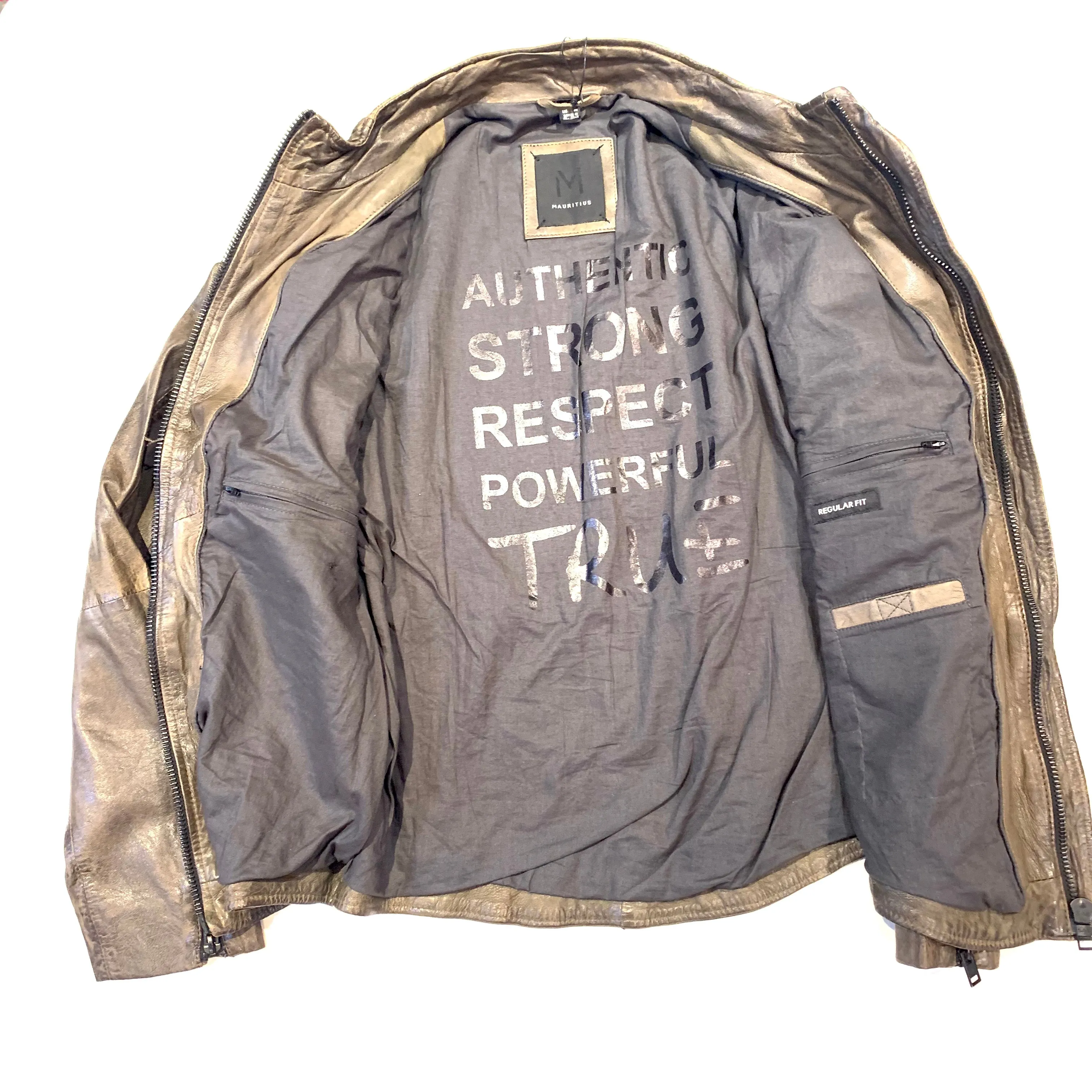 Mauritius Men's Distressed Soft Lambskin Zipper Leather Jacket