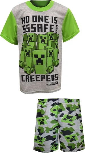 Minecraft Creepers No One is Safe Pajama Set