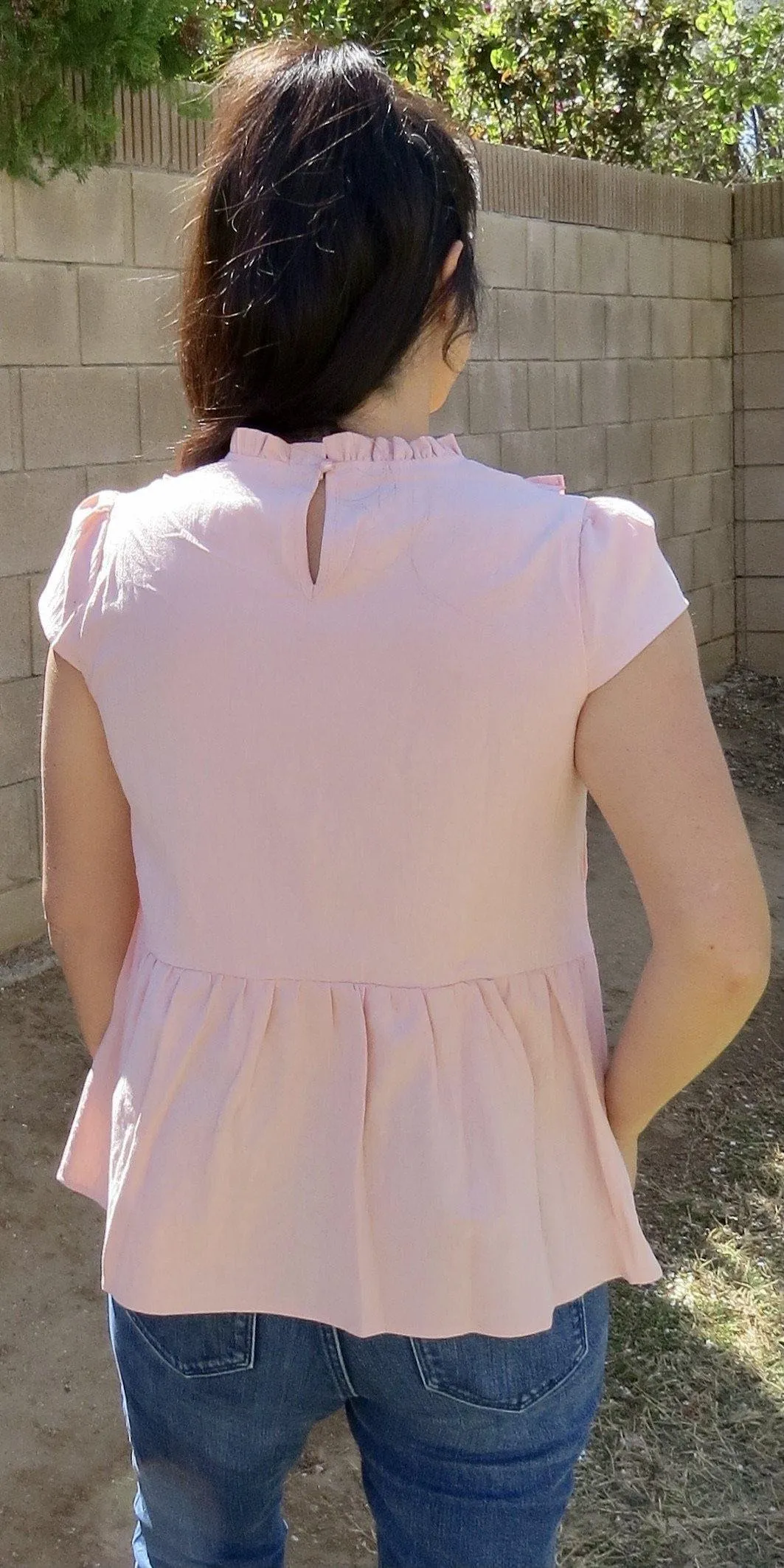 Mori Eyelet Blouse (Pink)