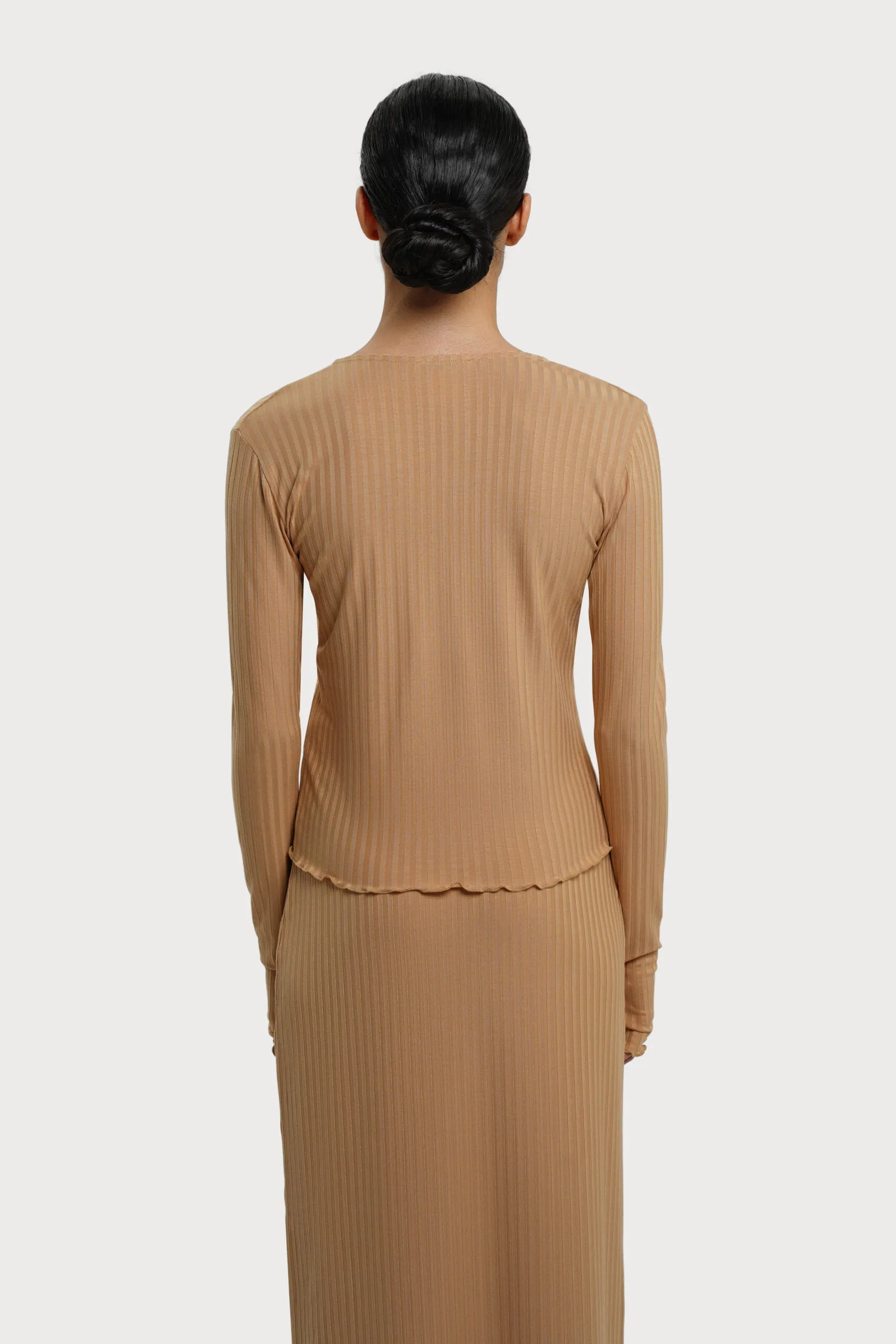 Olive Cardigan Camel Brown