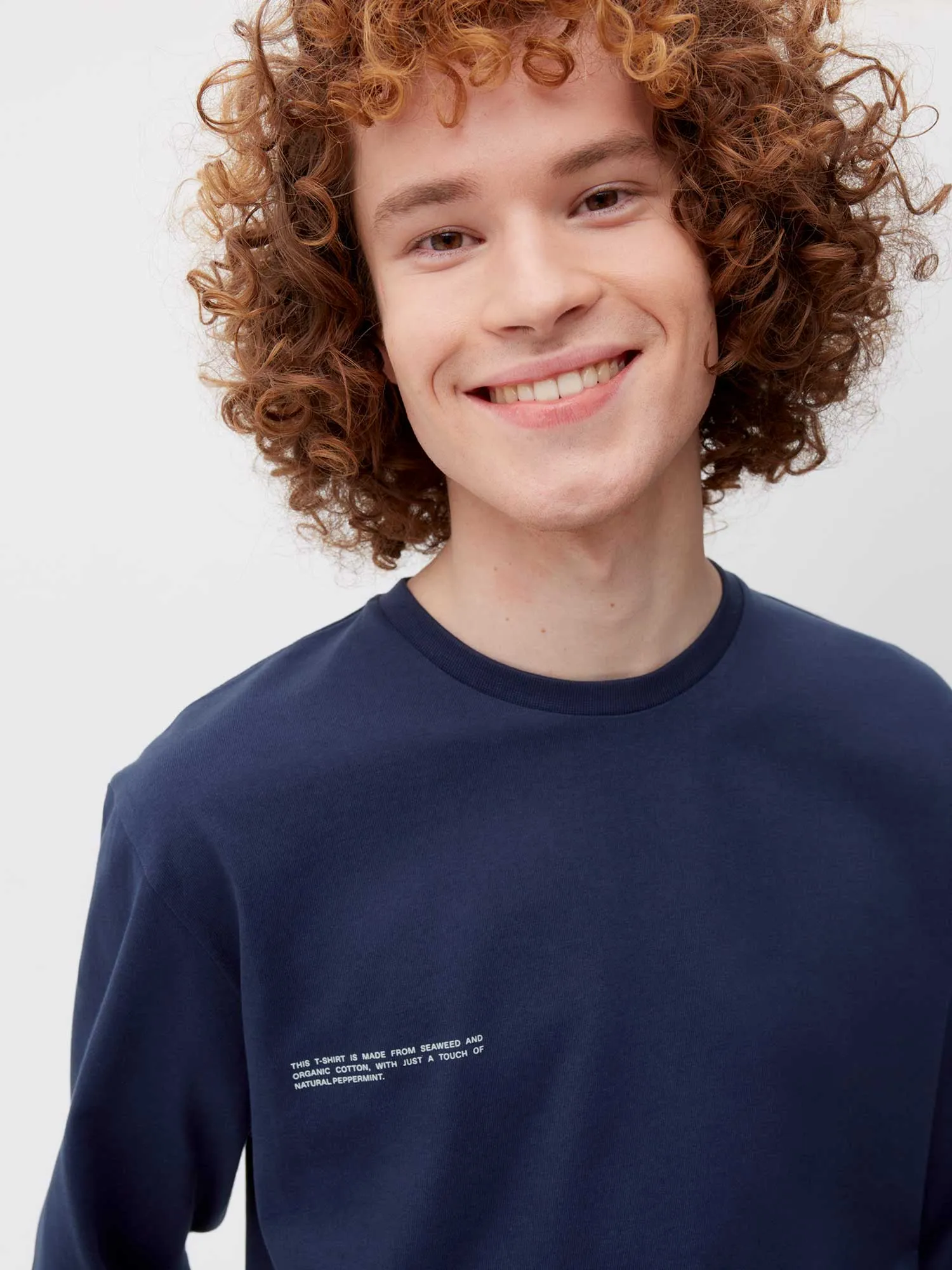 Organic Cotton Long Sleeve T-shirt with C-FIBER™—navy blue