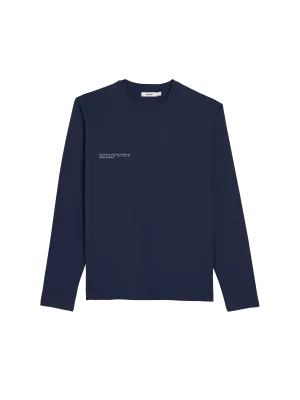 Organic Cotton Long Sleeve T-shirt with C-FIBER™—navy blue