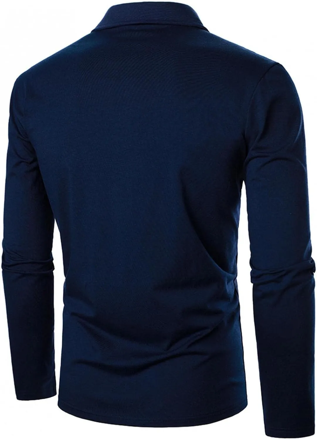 Plaid Stitching Polo Shirt for Men Casual Long Sleeve Fashion Zipper Golf Blouse Turn Down Collar Slim Fit Tops