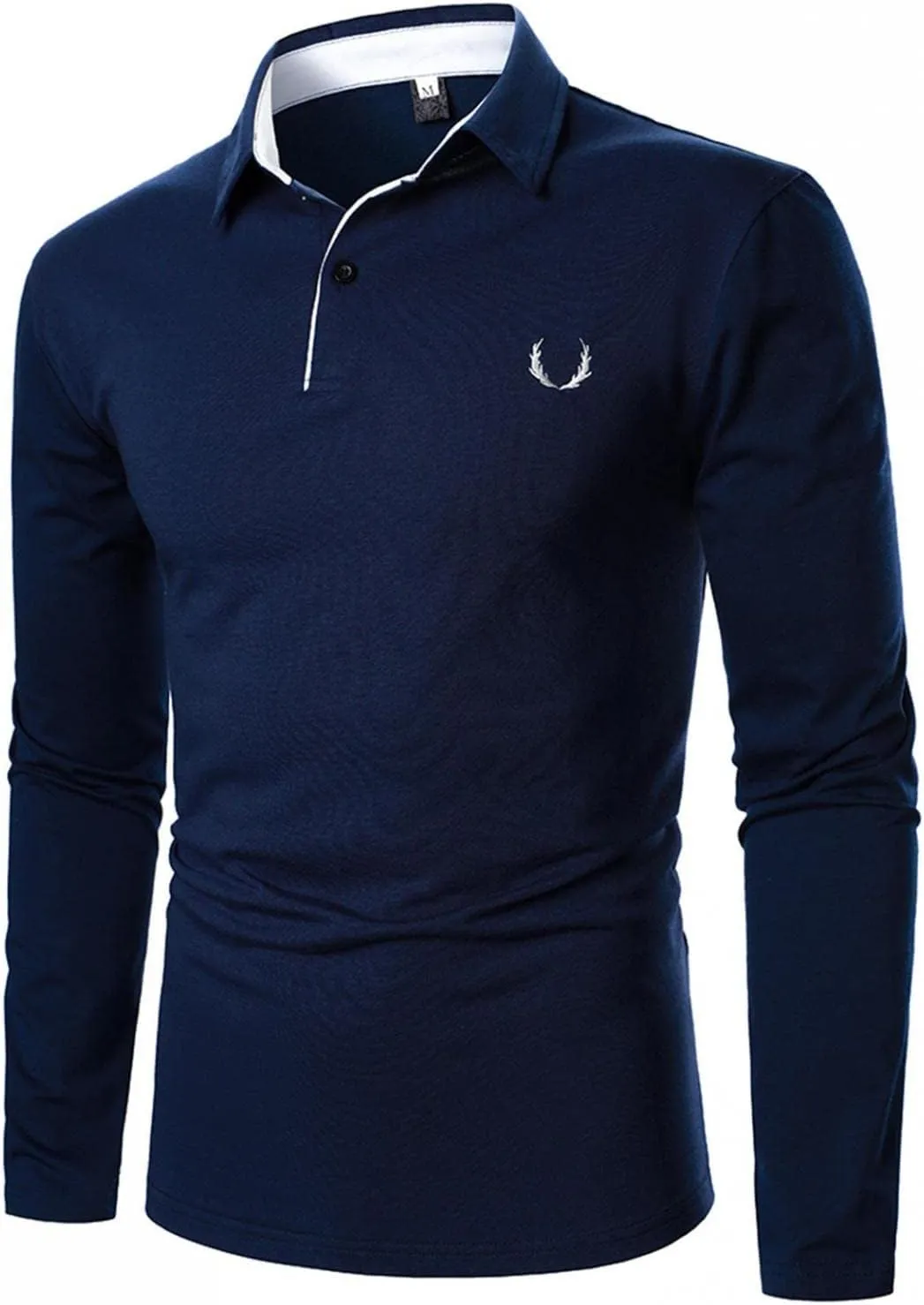 Plaid Stitching Polo Shirt for Men Casual Long Sleeve Fashion Zipper Golf Blouse Turn Down Collar Slim Fit Tops