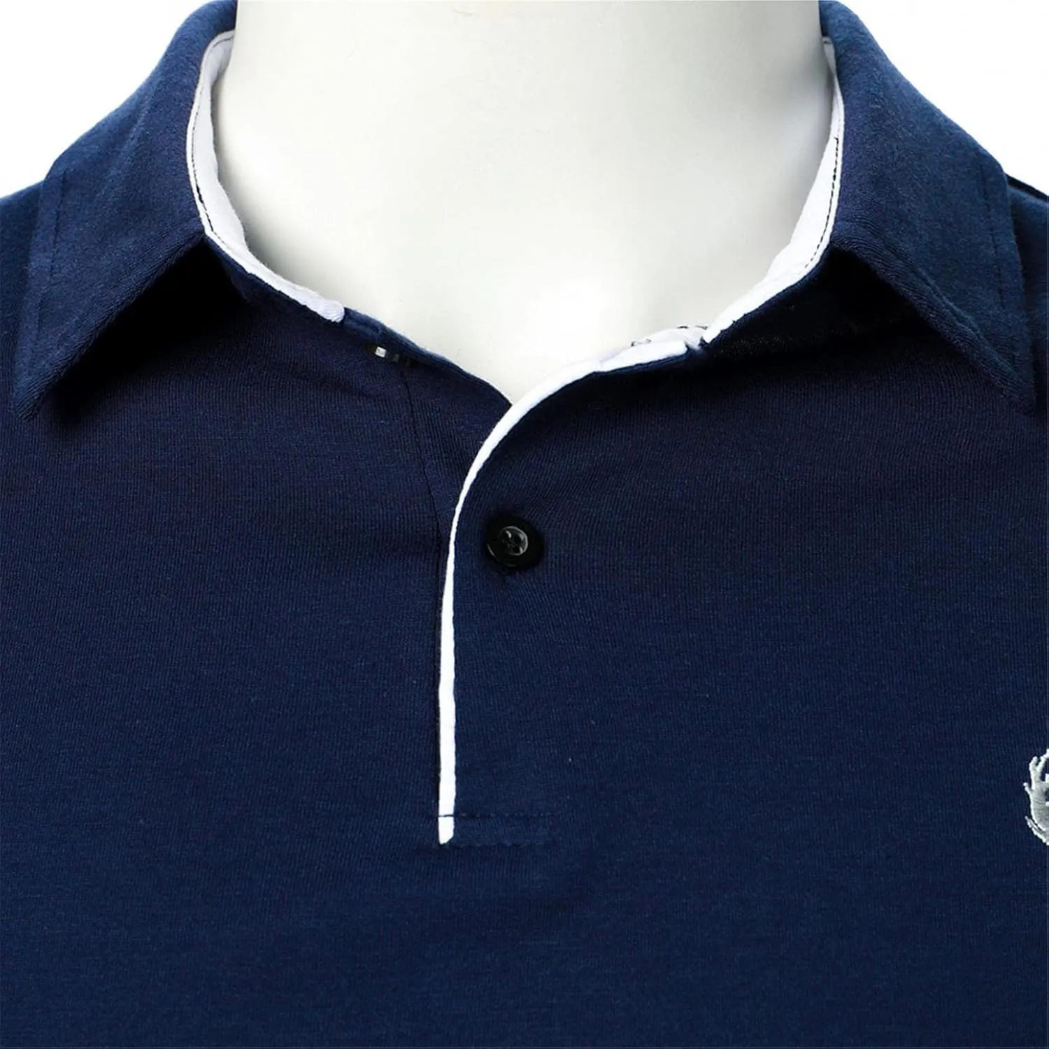 Plaid Stitching Polo Shirt for Men Casual Long Sleeve Fashion Zipper Golf Blouse Turn Down Collar Slim Fit Tops