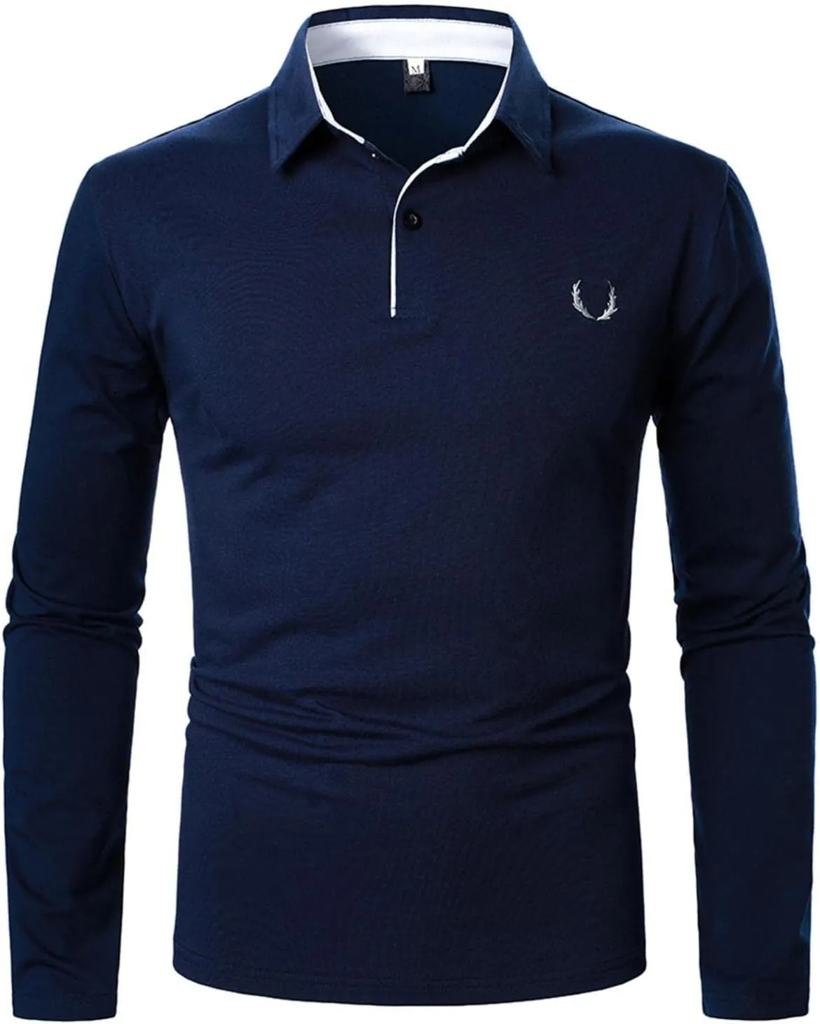 Plaid Stitching Polo Shirt for Men Casual Long Sleeve Fashion Zipper Golf Blouse Turn Down Collar Slim Fit Tops