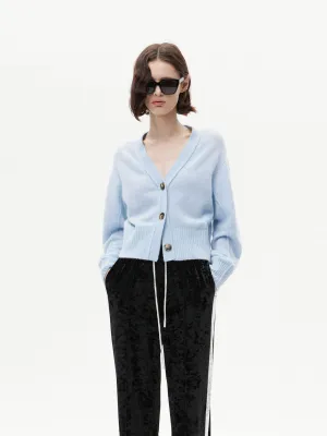 Ribbed Trim Cropped Cardigan