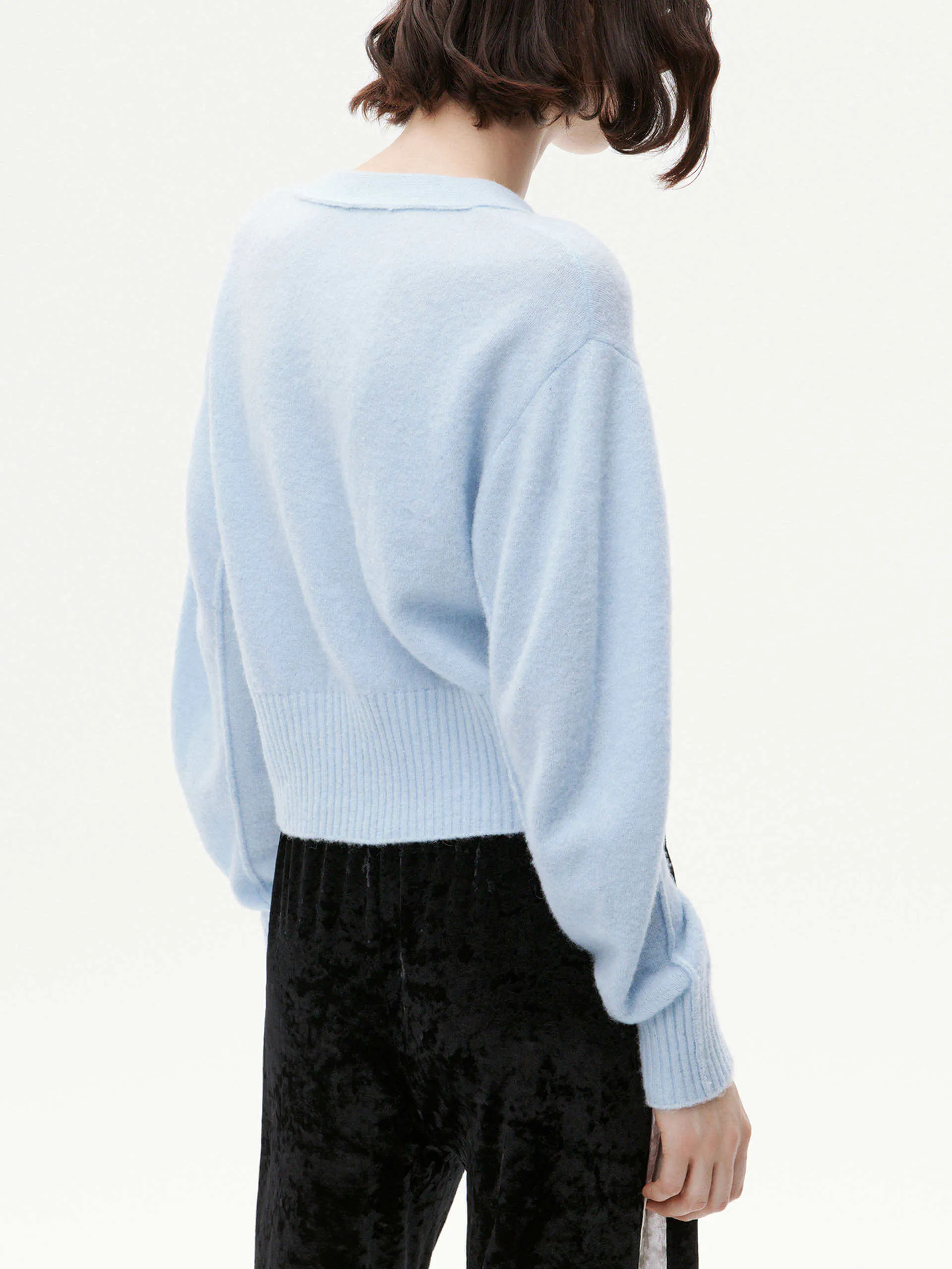 Ribbed Trim Cropped Cardigan