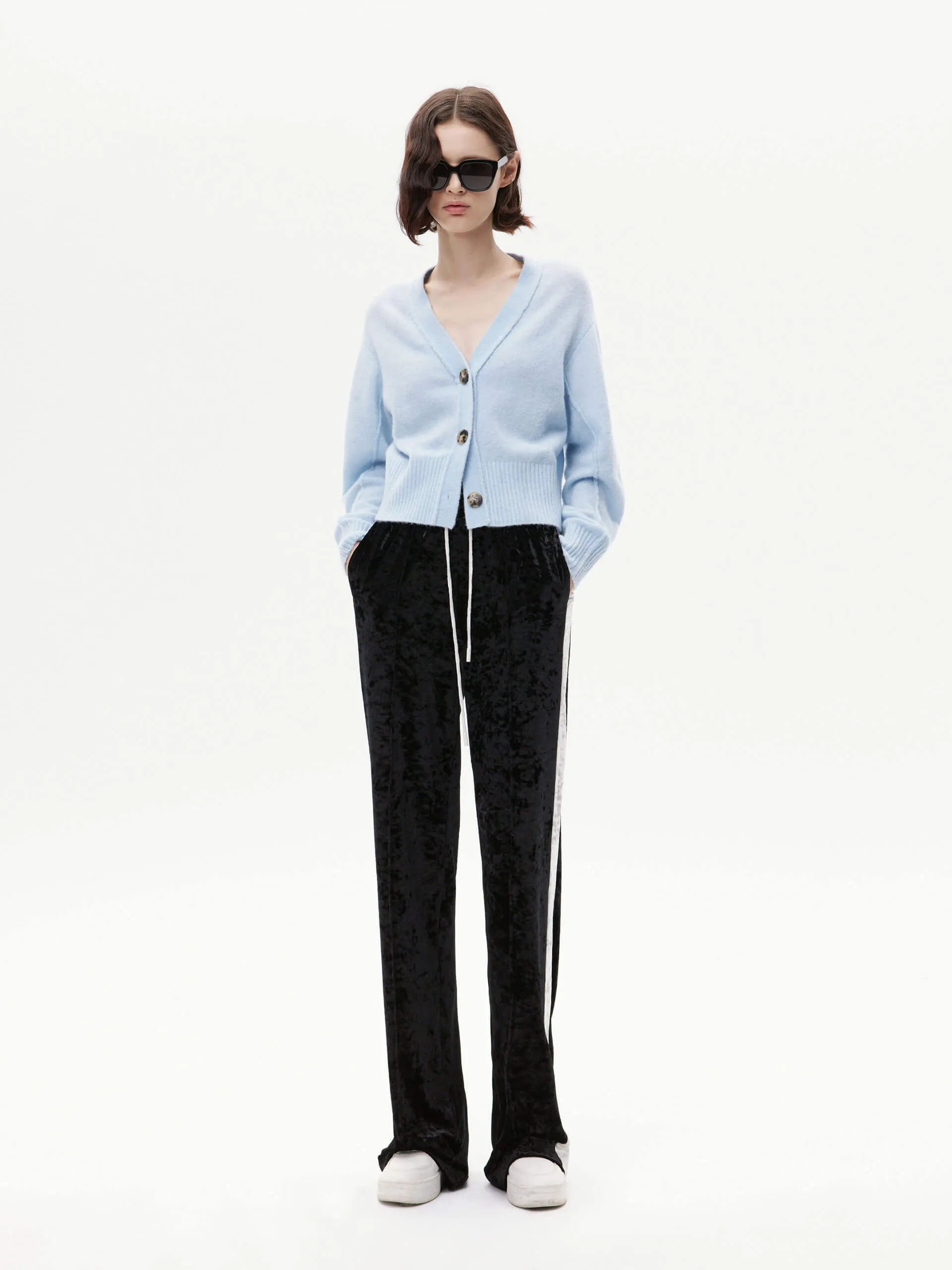 Ribbed Trim Cropped Cardigan