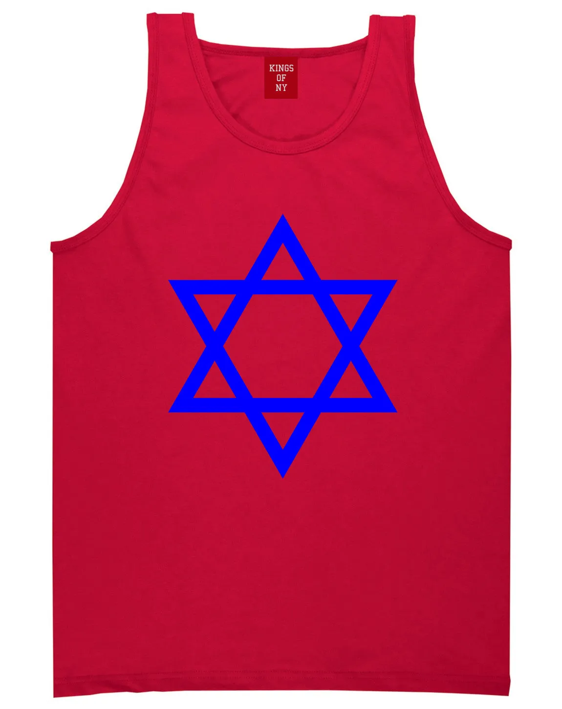 Royal Blue Star Of David Jewish Mens Tank Top T-Shirt
