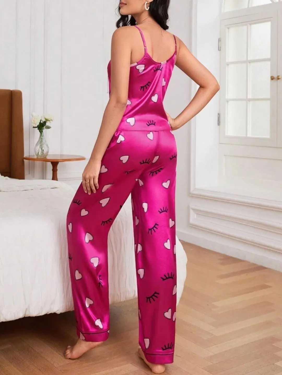 Sajiero Spice Ceder Strap Jumpsuit Printed Pink Hearst