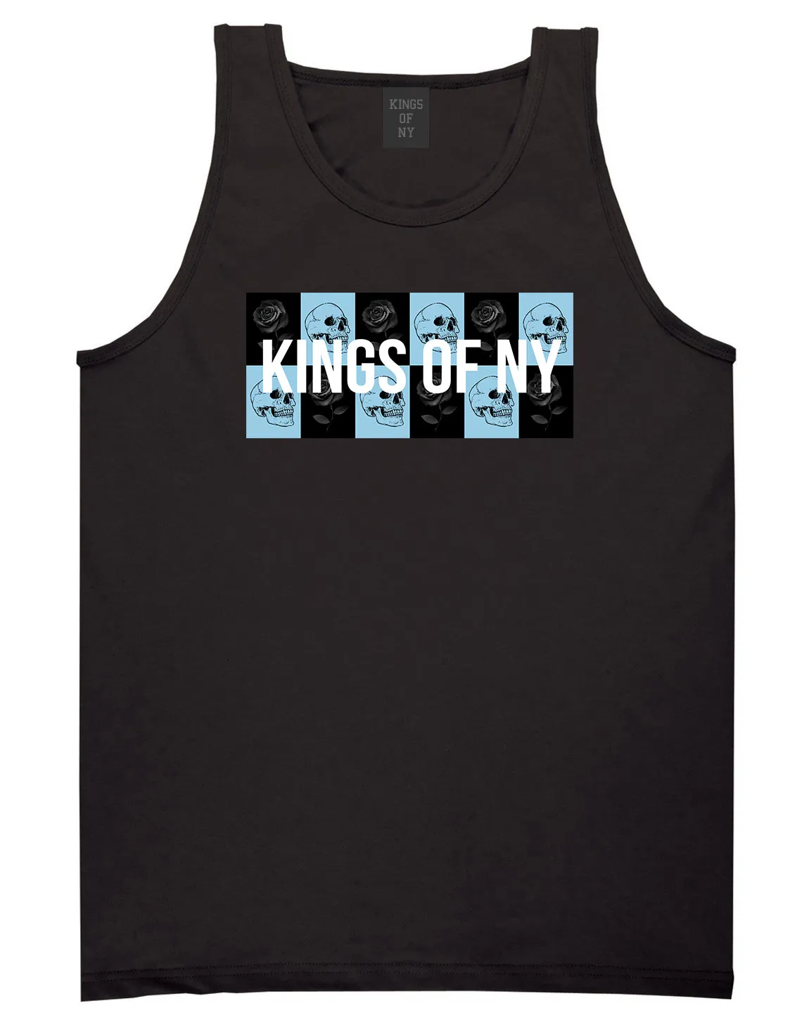 Skull And Rose Box Logo Mens Tank Top Shirt