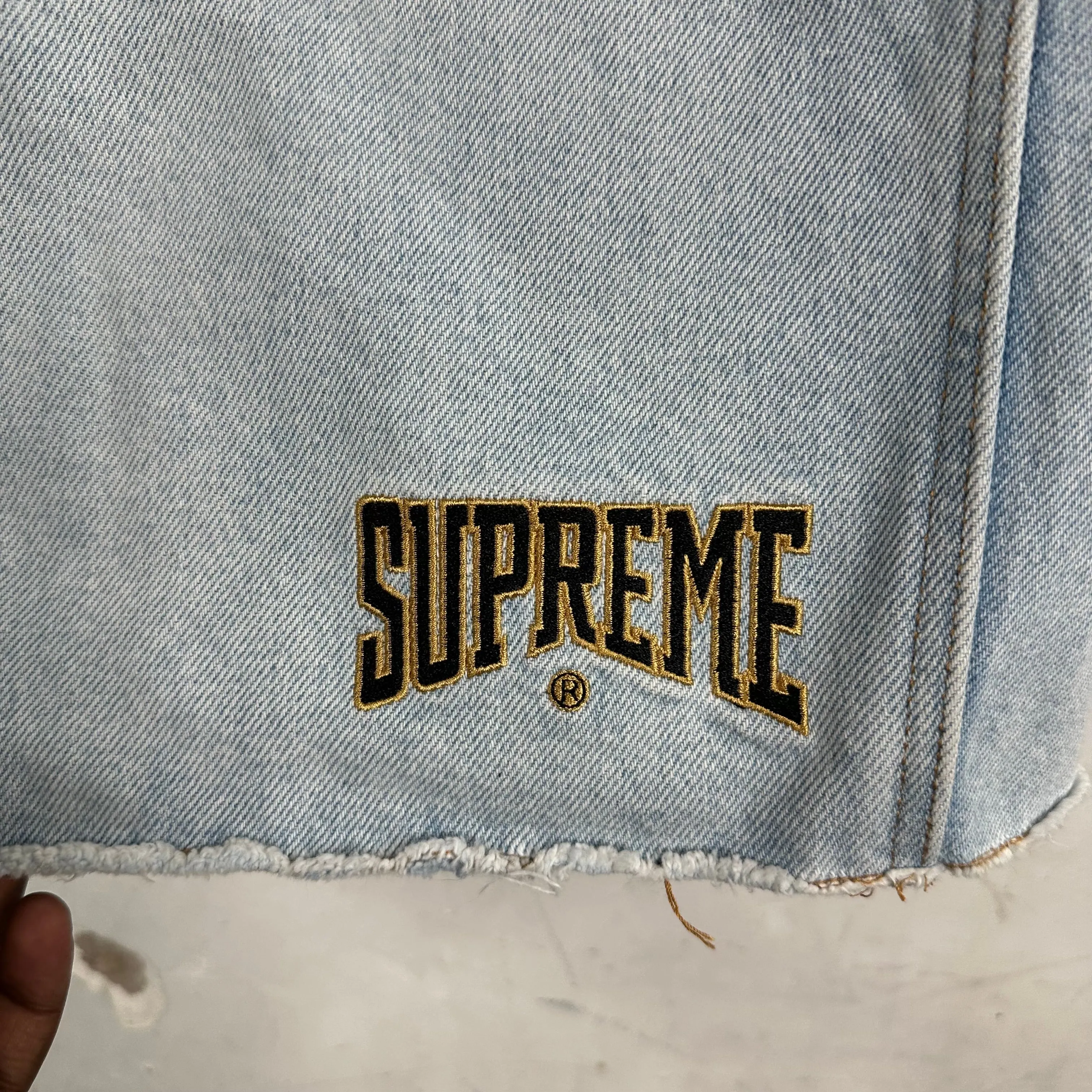 Supreme Denim Carpenter Cutoff Shorts