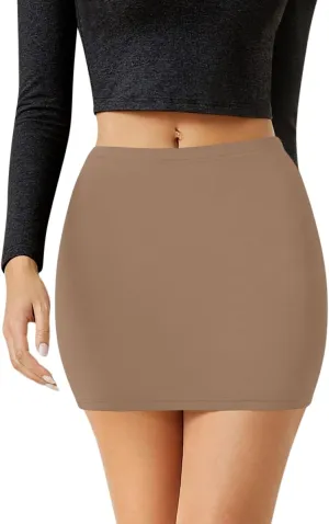 Sweet Hearts Womens Elastic Waist Mini Pencil Skirt - Cotton High Waist Above Knee Basic Bodycon Short Skirt Made in USA