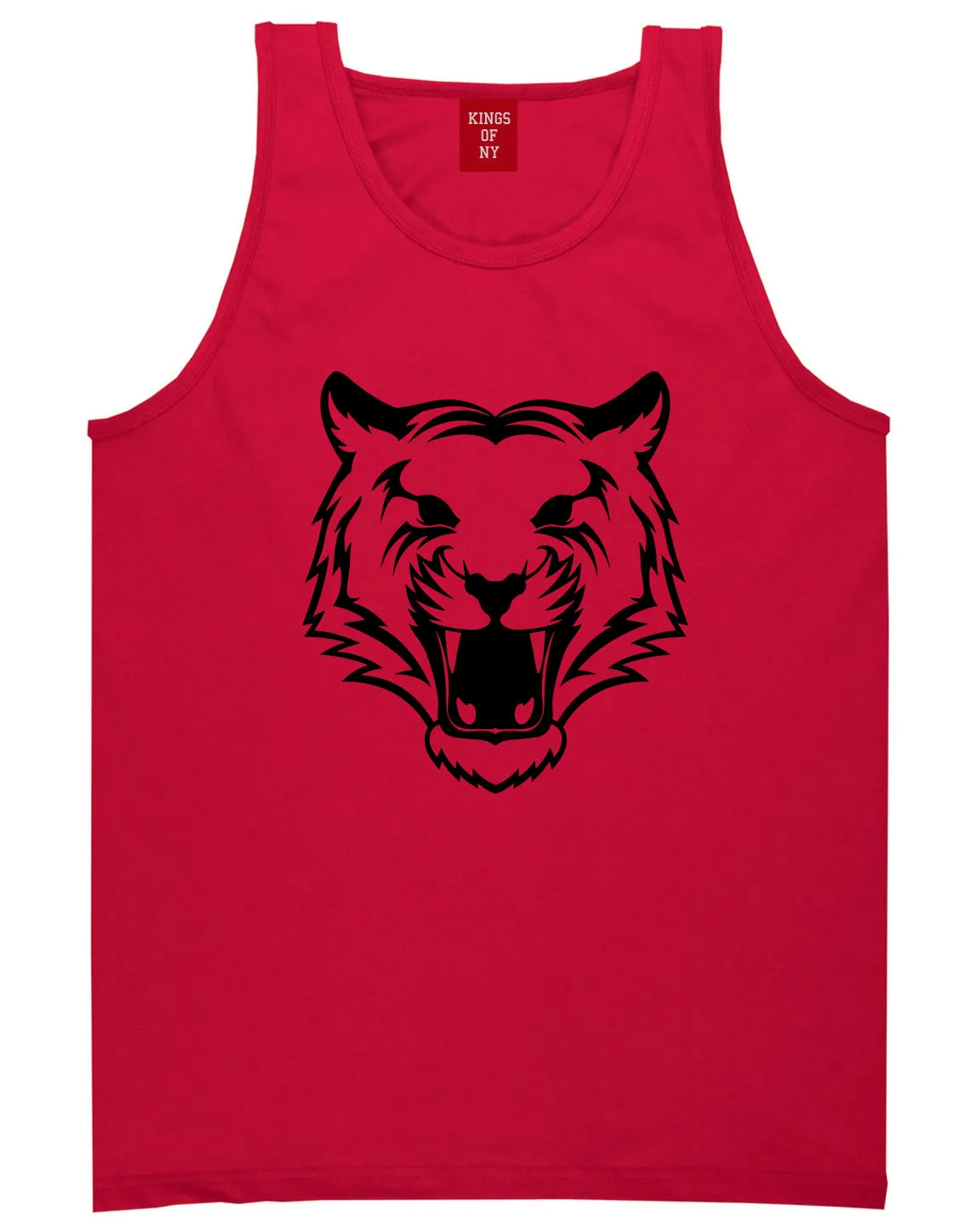 Tiger Face Outline Mens Tank Top Shirt