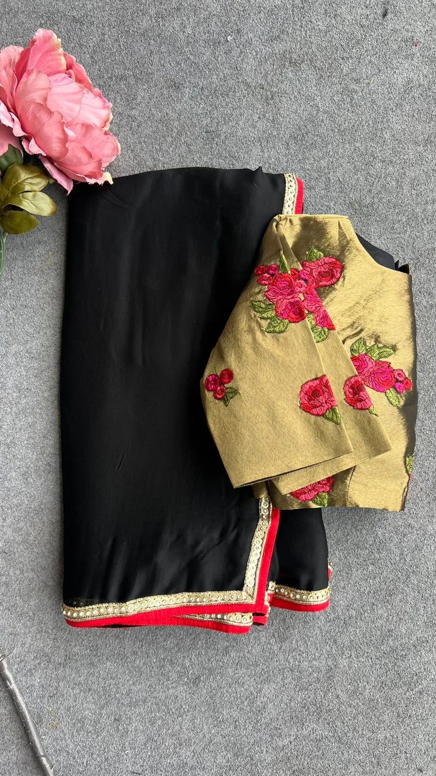 Varanasi gold embroidery blouse