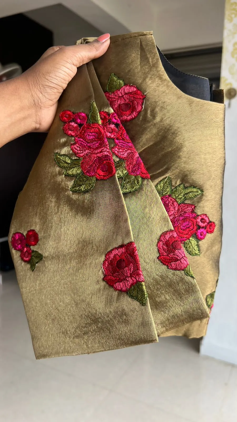 Varanasi gold embroidery blouse