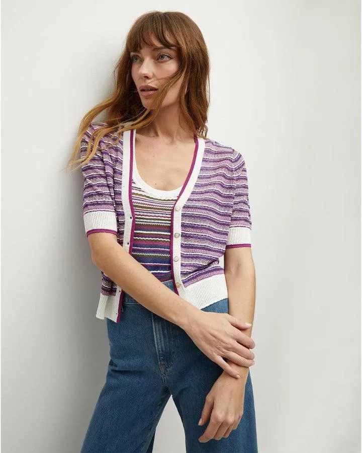 Veronica Beard Varia Striped Knit Cardigan