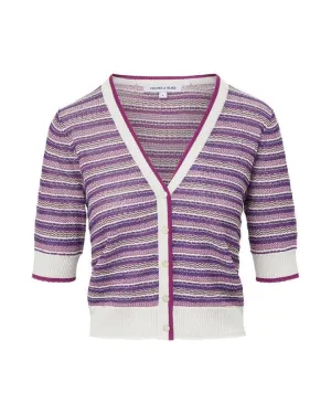 Veronica Beard Varia Striped Knit Cardigan