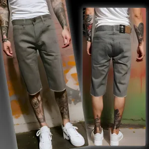 ^VICTORIOUS^ (GREY) DENIM SHORTS (WAIST 32'')