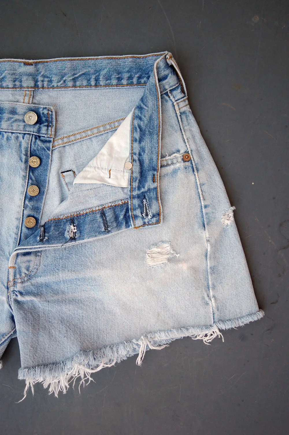 Vintage Levi's 501 Late 1970's Redline Selvedge USA Cutoff Denim Shorts (JYJ0524-231)