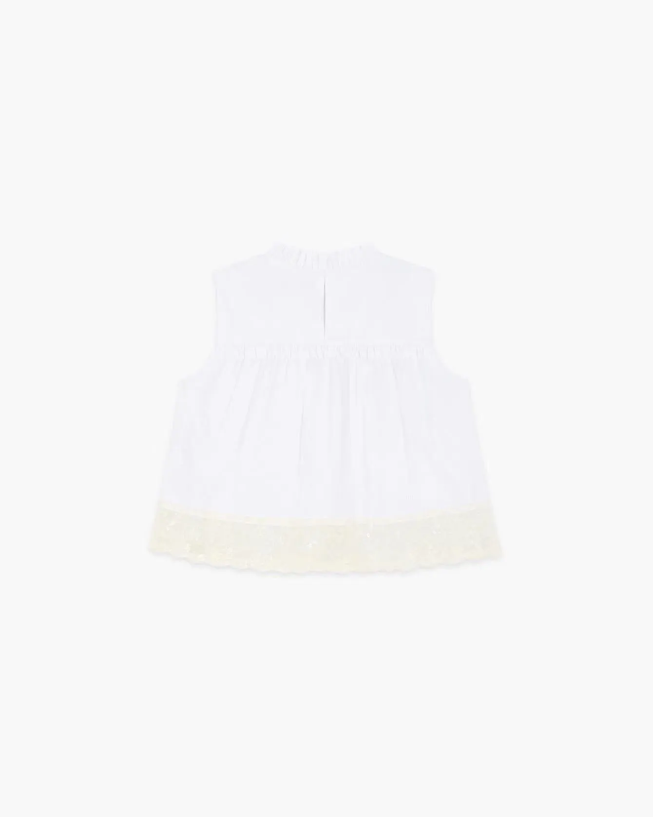 White Womens Lace Border Blouse