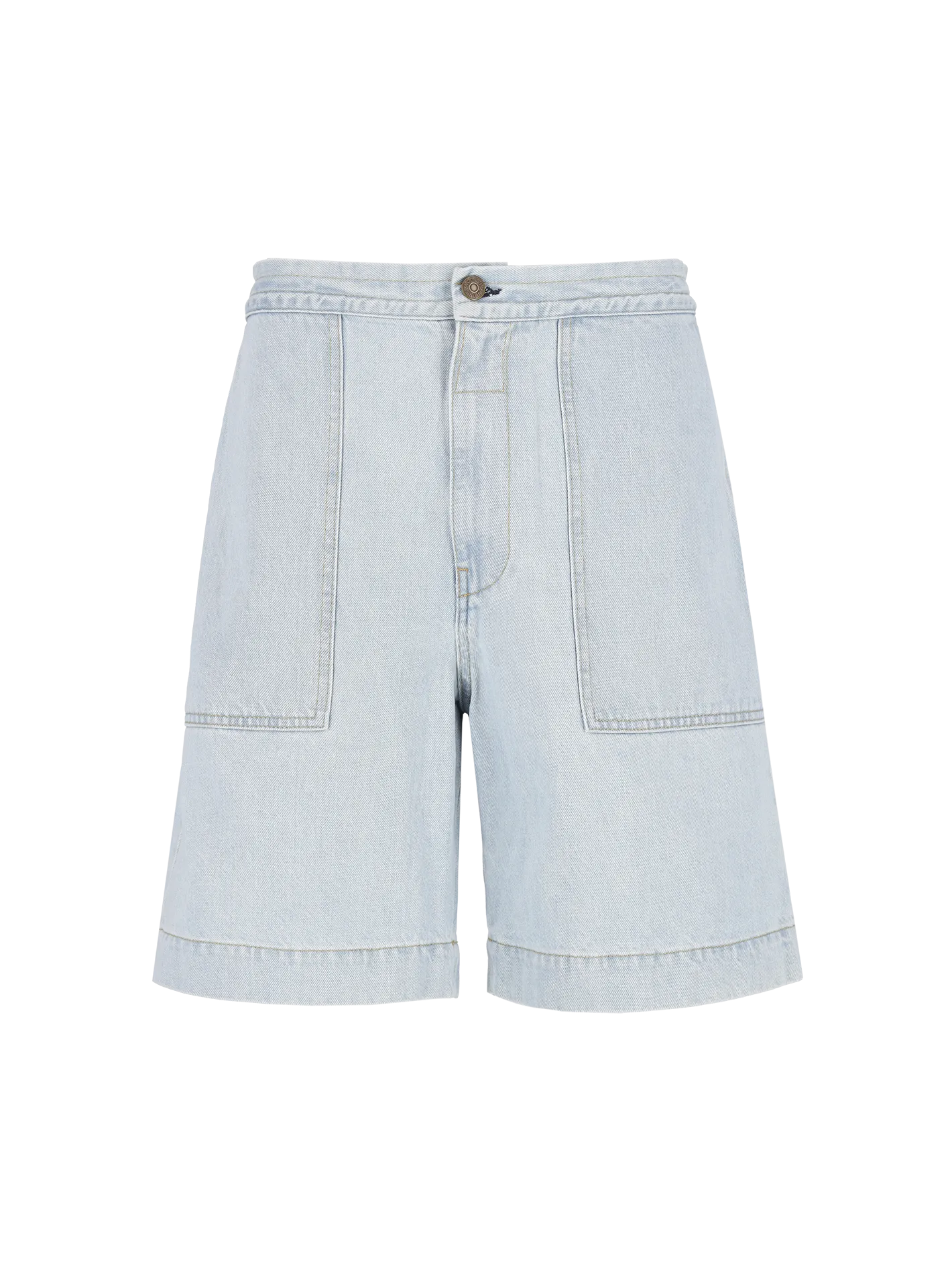 wide-leg denim shorts