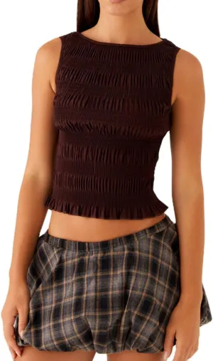 Women Polka Dot Tank Top Y2k Ruffle Smocked Boat Neck Tie Shoulder Peplum Top Summer Going Out Tops Streetwear