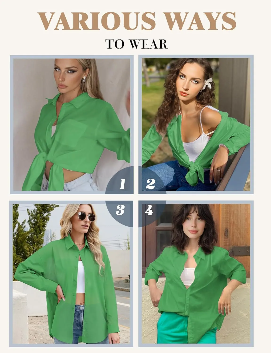 Womens Button Down Shirts, Long Sleeve Cotton Blouse for Women Casual, Collar Long Sleeve Blouse Tops for Pocket