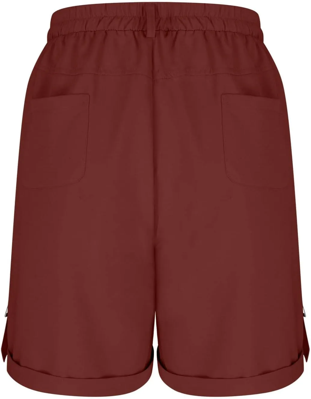 Women's Hiking Cargo Shorts with Pockets Quick Dry Lightweight Elastic High Waist Shorts Cuffed Hem Casual Summer Pant