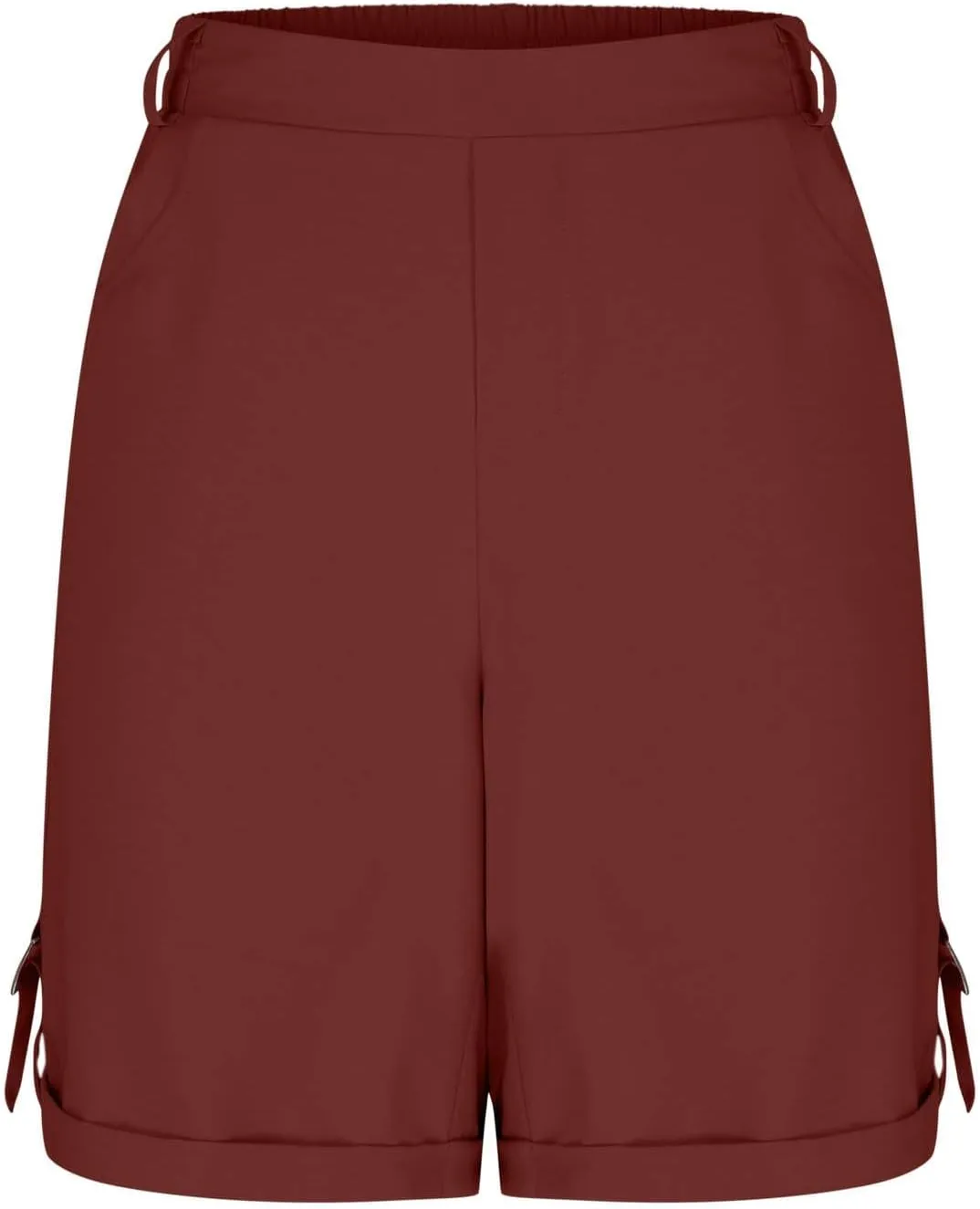 Women's Hiking Cargo Shorts with Pockets Quick Dry Lightweight Elastic High Waist Shorts Cuffed Hem Casual Summer Pant
